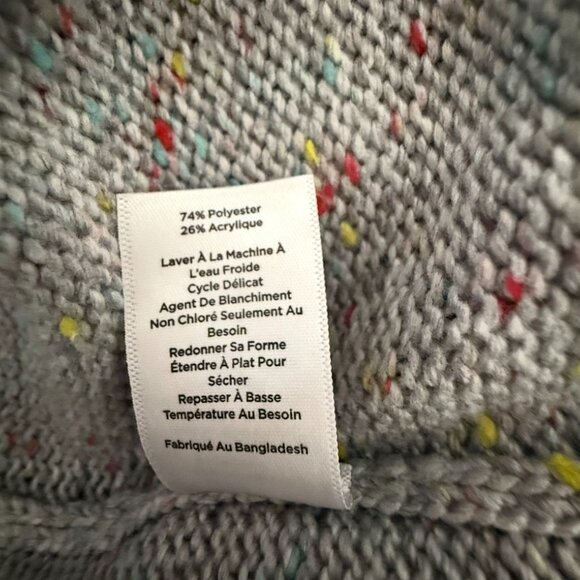 Talbots Cable Knit Gray Sweater Dress With Multi-Colored Speckles All Over Sz M - Picture 15 of 15